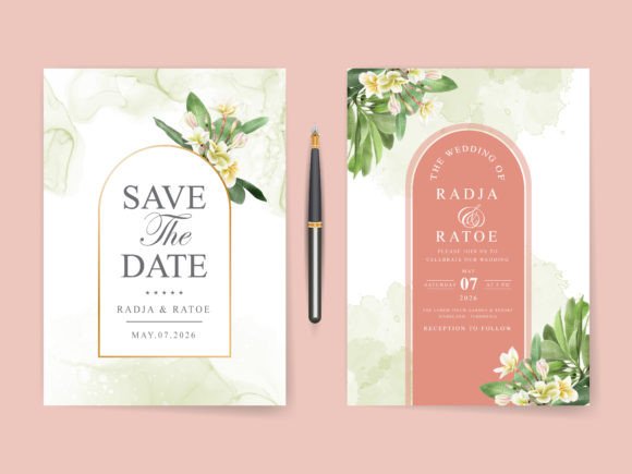 Download Plumeria Watercolor Wedding Invitations - Invitation Collection