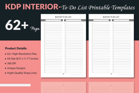 Download To-Do List Printable Templates - KDP - Printable Collection