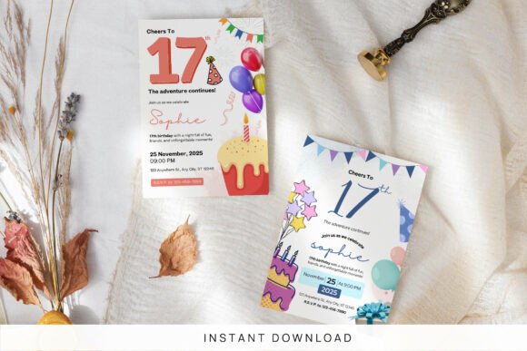 Download 17th Birthday Invitation Card Template - Invitation Collection