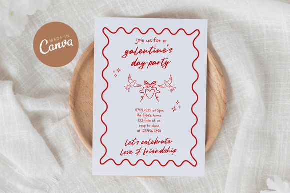 Download Handdrawn Galentine's Invitation Canva - Invitation Collection