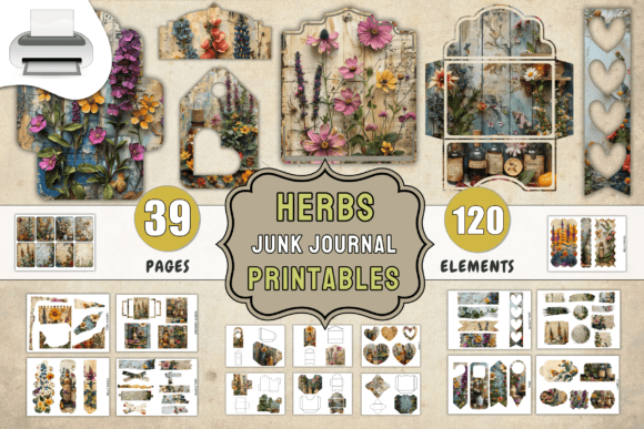 Download Herbs Junk Journal Printables Supplies - Printable Collection