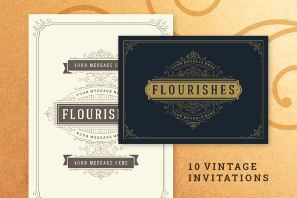 Download 10 Vintage Ornament Invitations - Invitation Collection