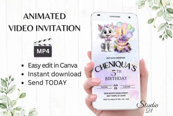 Download Cat Birthday Party Invitation - Invitation Collection