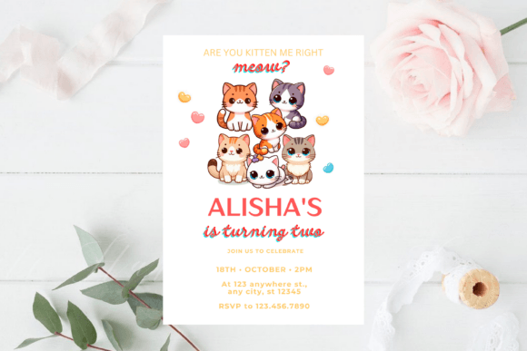 Download Kitty Cat Birthday Invitation - Invitation Collection